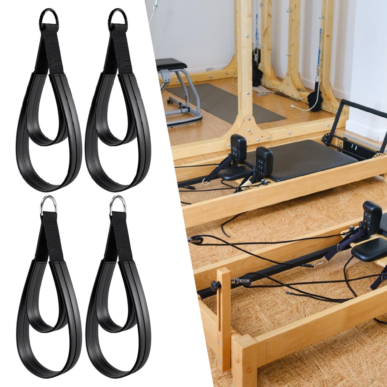 Yoga Fitness Pilates Reformer - 2x D Rings Strap Handle Multifunctional