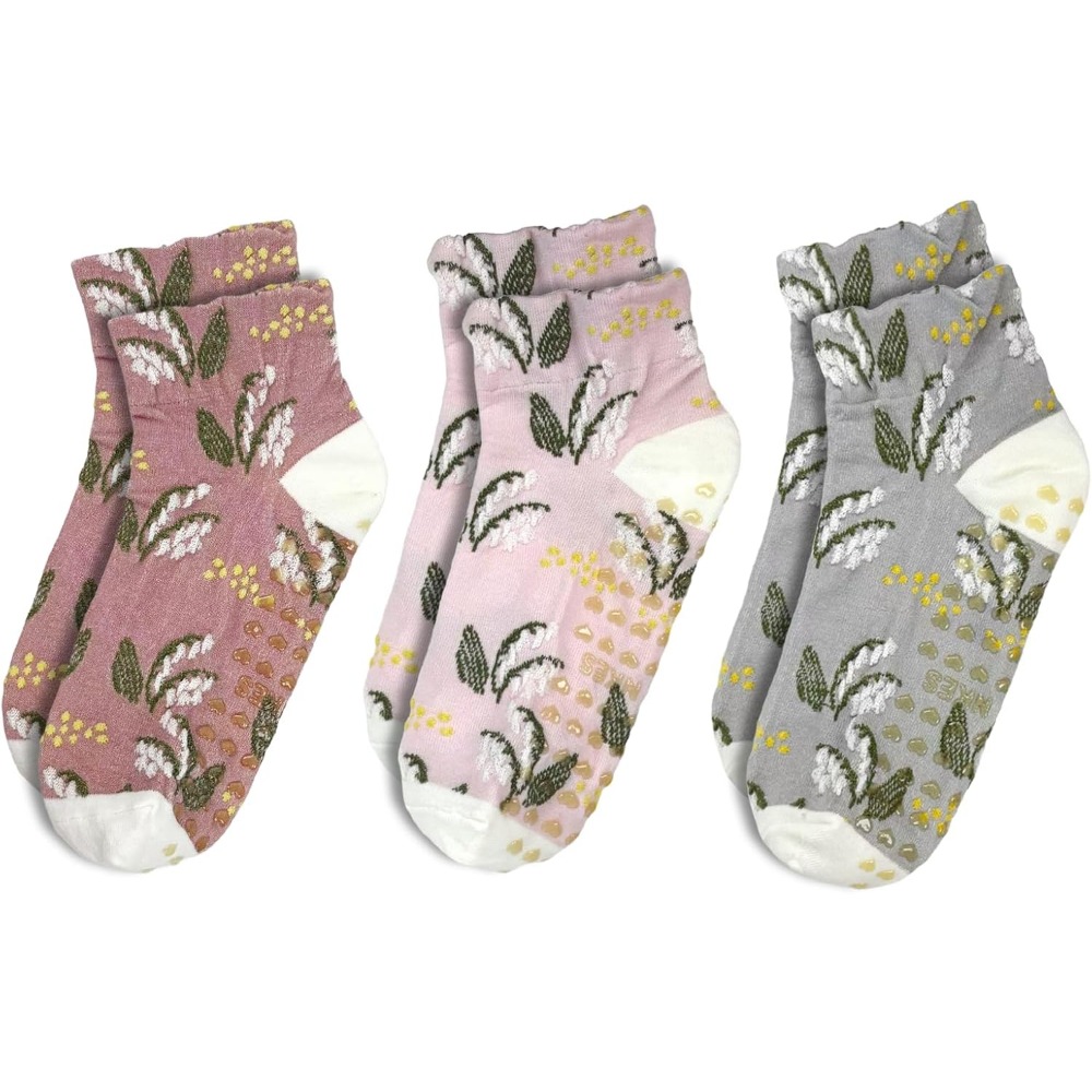 Yoga Daily Fitness - Floral Jacquard Yoga Socks for Women