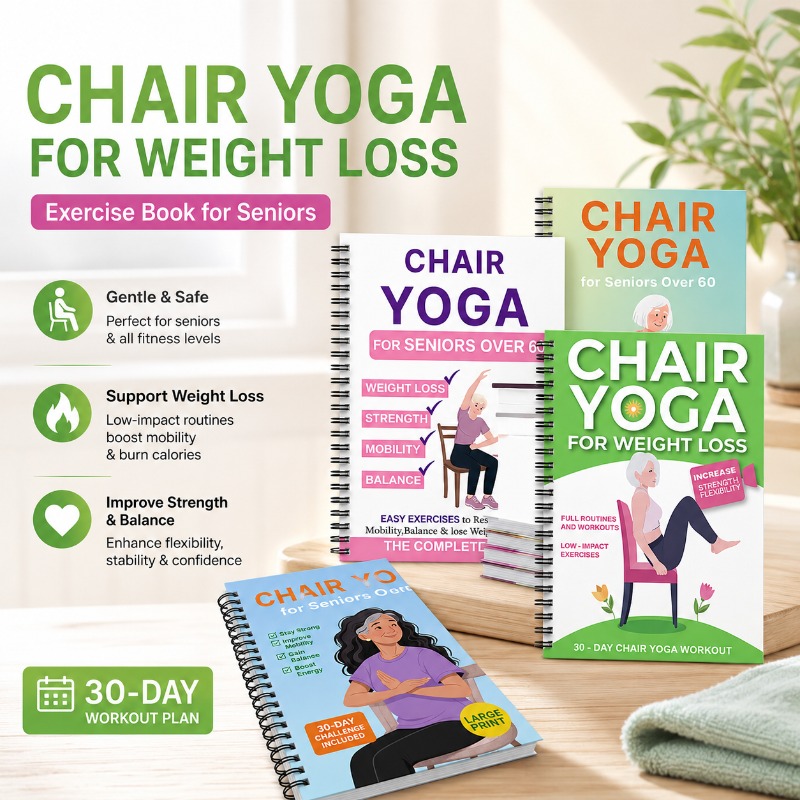 Yoga Fitness Journal - Elderly Chair Yoga Slimming Notebook Spiral