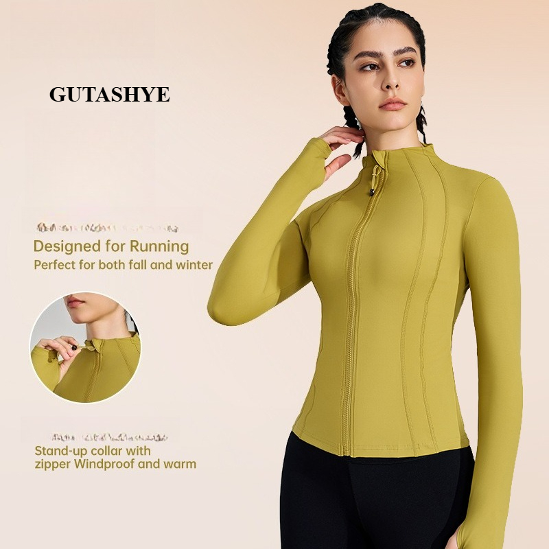 Yoga Daily Fitness - Women Zip Up Long Sleeve Yoga