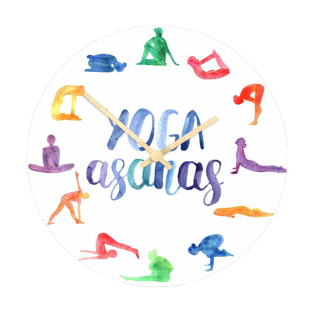 Watercolor Yoga Asanas Wall Cl - đánh giá và giá Yoga Fitness Watch