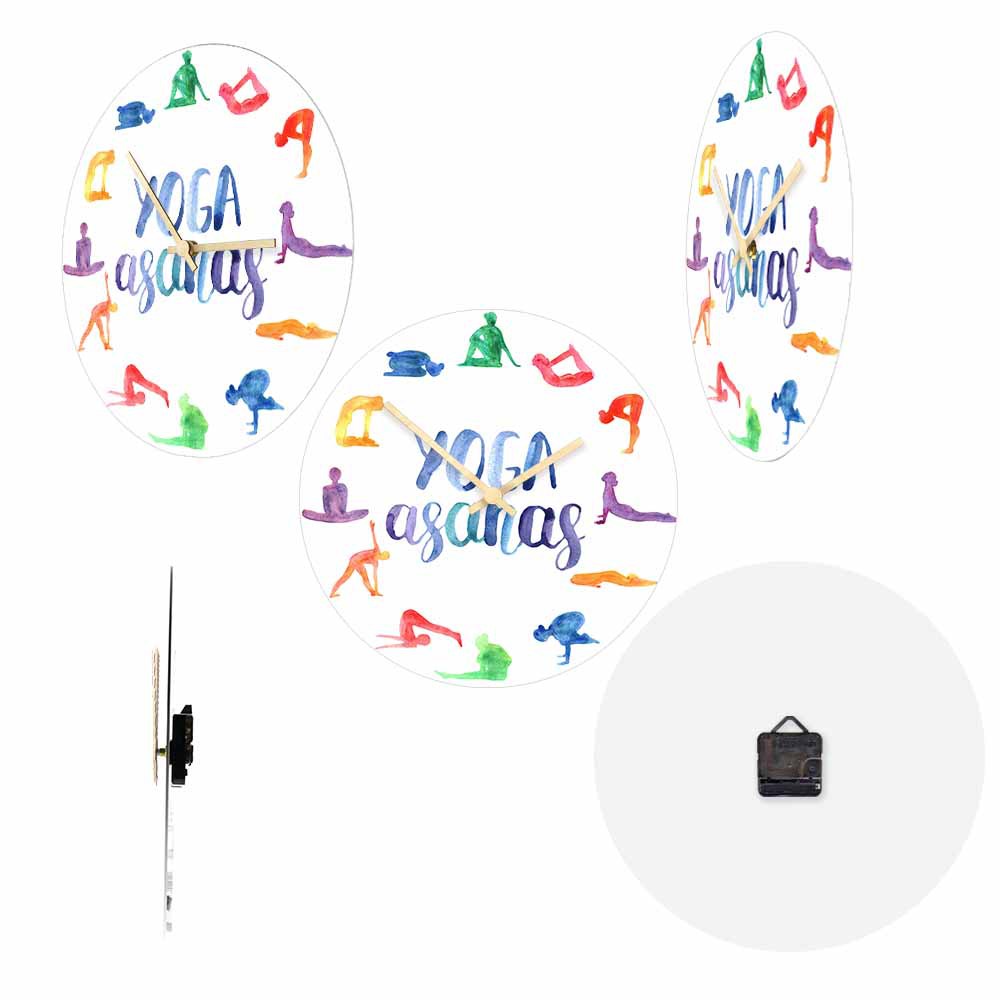 Watercolor Yoga Asanas Wall Cl - đánh giá và giá Yoga Fitness Watch