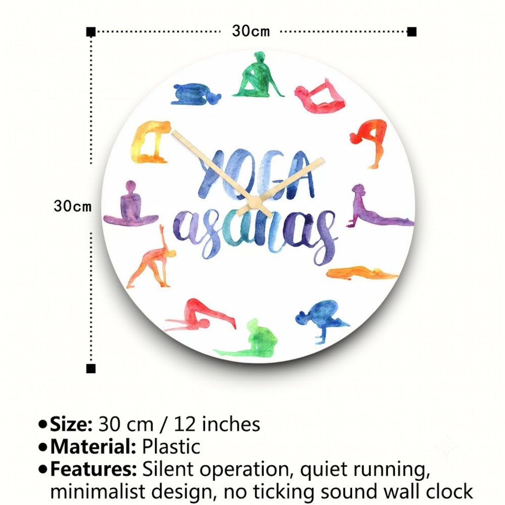 Watercolor Yoga Asanas Wall Cl - đánh giá và giá Yoga Fitness Watch