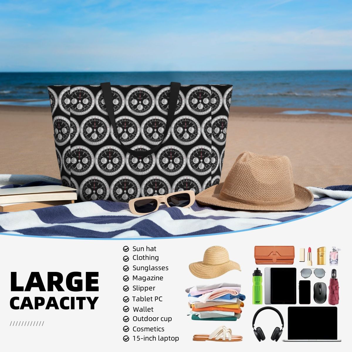 Black Luxury Watch Face Beach  - đánh giá và giá Yoga Fitness Watch