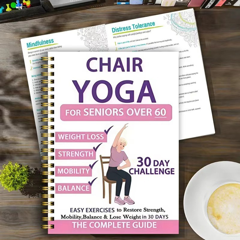 Chair Yoga Exercise Notebook f - đánh giá và giá Yoga Fitness Journal