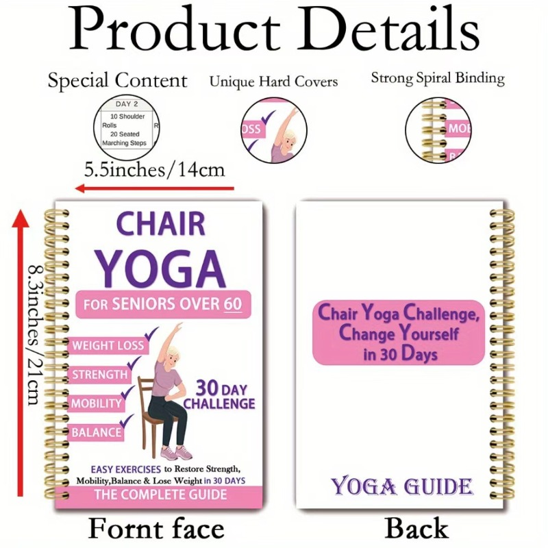 Chair Yoga Exercise Notebook f - đánh giá và giá Yoga Fitness Journal