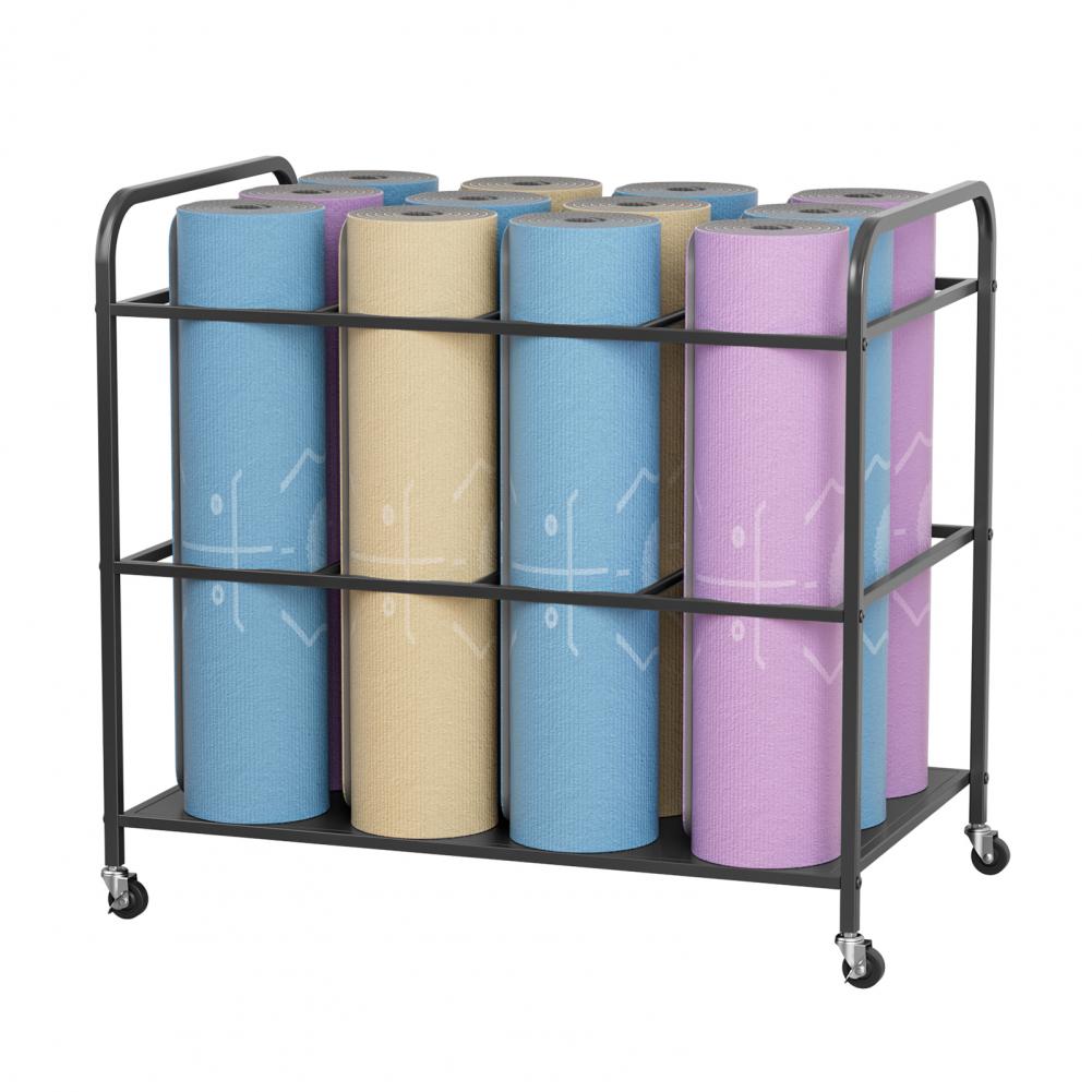 Yoga Mat Storage Rack with Whe - đánh giá và giá Yoga Fitness Rooms
