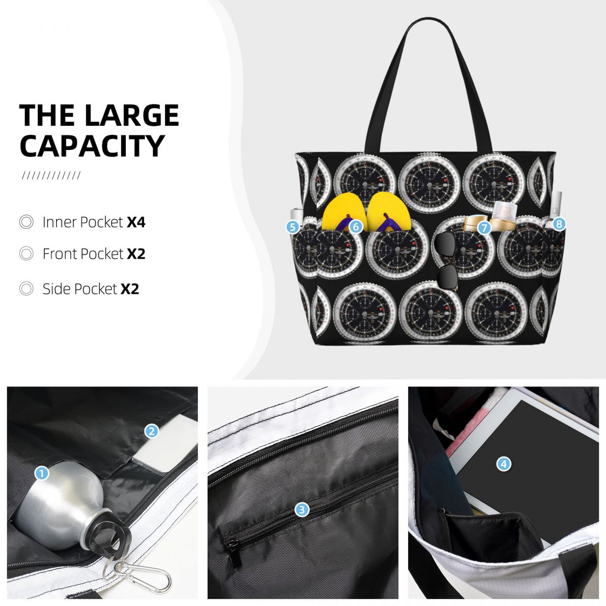 Luxury Watch Face Beach Tote B - đánh giá và giá Yoga Fitness Watch